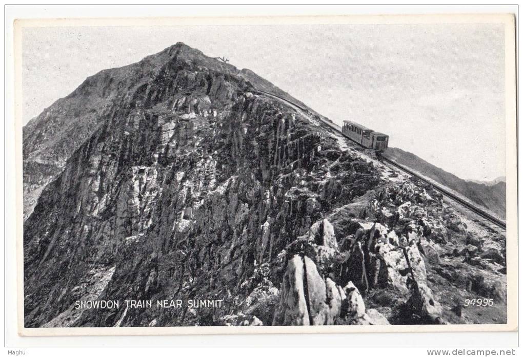 Snowdon Train Near Summit, "Silveresque", Postcard, Wales, Caenarvonshirne Postcard - Caernarvonshire