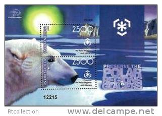 Indonesia 2009 Preserve Polar Region Glacier White Bear Enviroment Protection Nature Animals Mammal Bears Stamps MNH - Bären