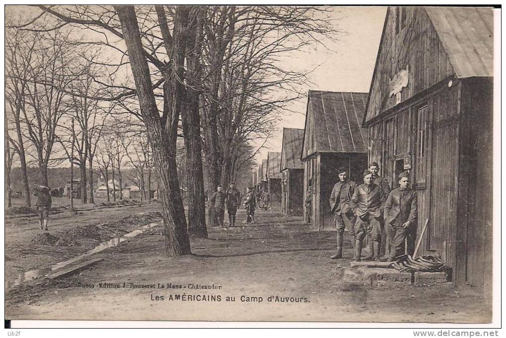 Auvours Sarthe Les Américains Au Camp 14-18 1914-1918 WWI Ww1 1wk Poilus - Other & Unclassified