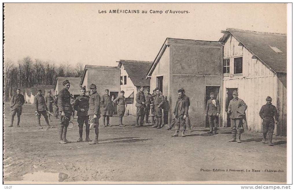 Auvours Sarthe Les Américains Au Camp 14-18 1914-1918 WWI Ww1 1wk Poilus - Other & Unclassified