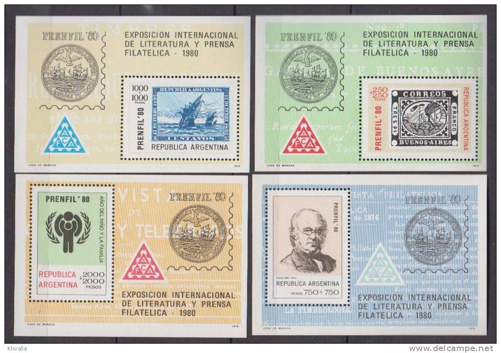 ARGENTINE    1979     BF  N°  20 /23    COTE   22.00   EUROS       ( 2 ) - Blocks & Sheetlets