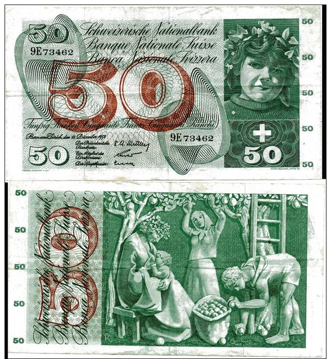 SUISSE / SWITZERLAND / 50 FRANCS /1958/ 9E / WPM47c / RARE / MÜLLER-MOTTA-KUNTZ - Suisse