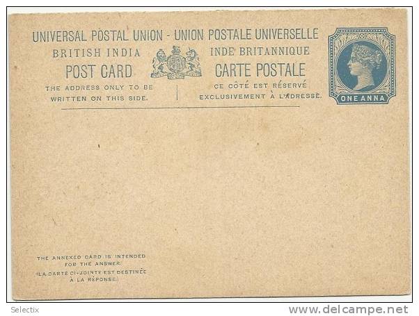 India 1890 Postal Stationery Correspondence Card - 1882-1901 Empire