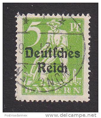 Bavaria, Scott #256, Used, Plowman Overprinted, Issued 1920 - Andere & Zonder Classificatie