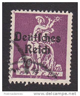 Bavaria, Scott #259, Used, "Electricity" Harnessing Light To A Water Wheel Overprinted, Issued 1920 - Autres & Non Classés