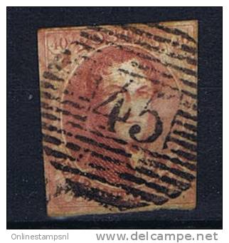 Belgium OBP 8 Used 1851, Cancel 45 Gent - 1851-1857 Medaillen (6/8)