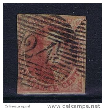 Belgium OBP 8 Used 1851, Cancel 24 Brussel - 1851-1857 Médaillons (6/8)