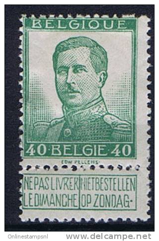 Belgium OBP 114 , MH/* - 1912 Pellens