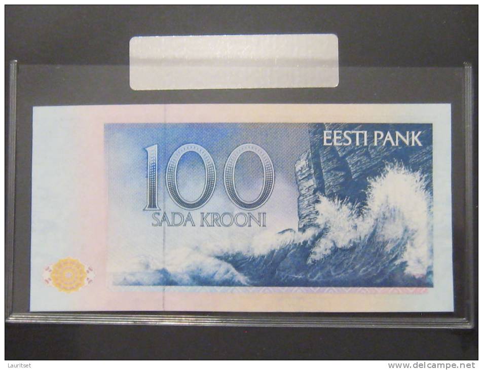 Estland Estonia Estonie 100 Krooni 1991 Banknote UNC In Official Bank Holder Of  Estonian Bank - Estonie