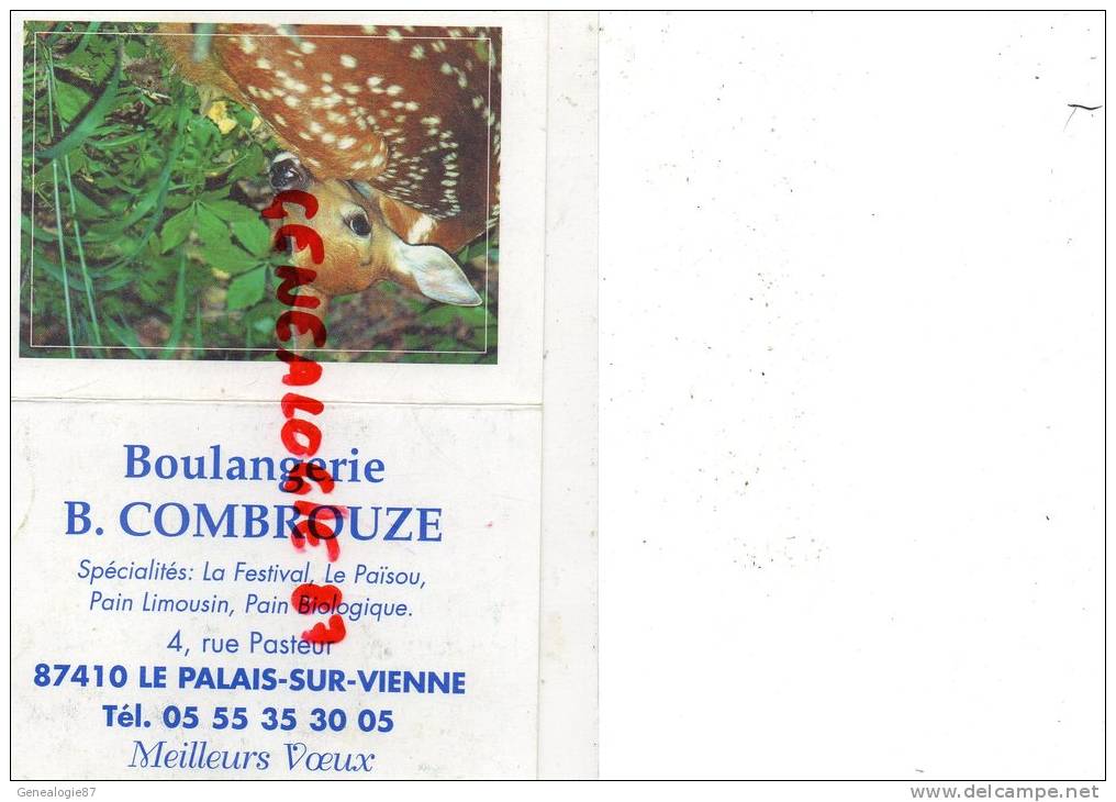 87 - LE PALAIS SUR VIENNE - CALENDRIER PUB- BOULANGERIE B. COMBROUZE 2001 - Autres & Non Classés