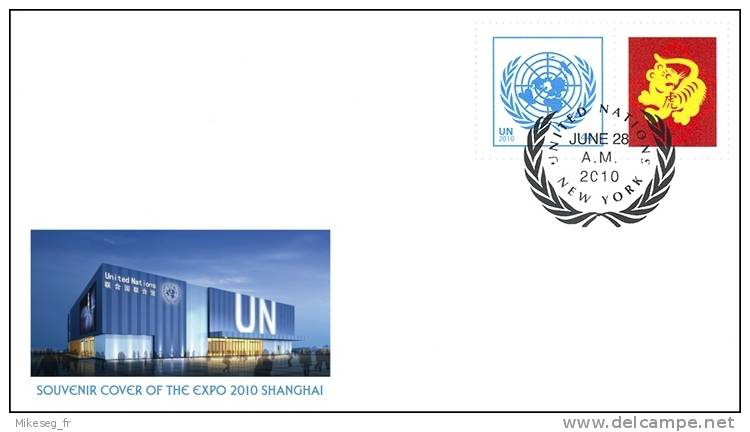 ONU New-York 2010 - Enveloppe Souvenir "Chinese Lunar Calendar" Tigre (épuisée) - FDC