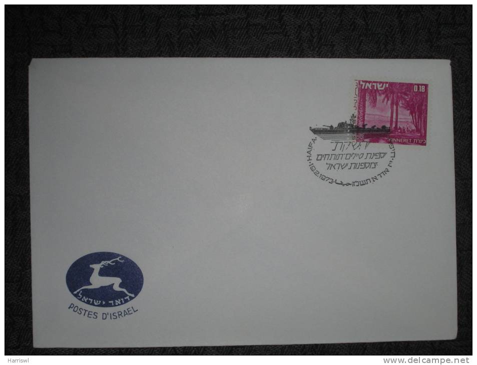 ISRAEL 1973  SPECIAL POSTMARK COVER HAIFA WAR SHIP - Storia Postale