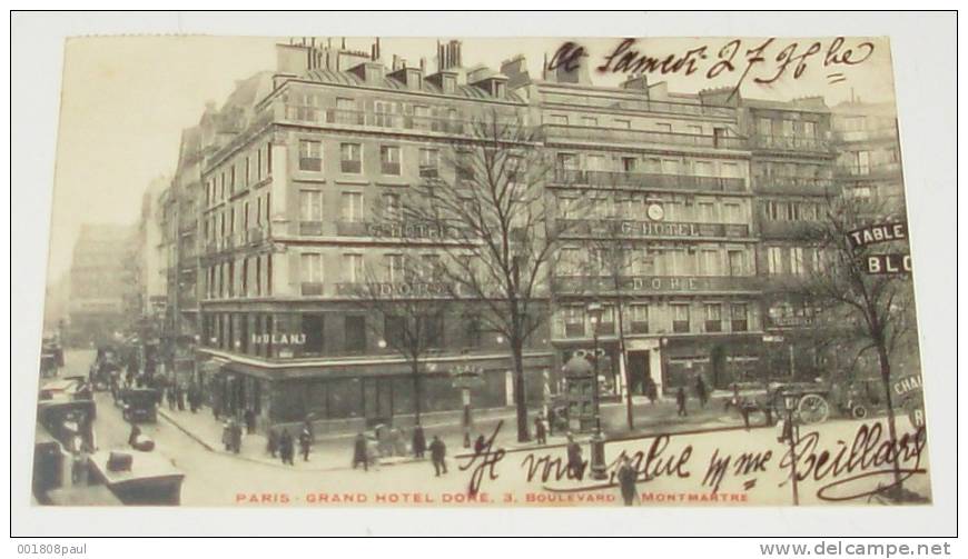 Paris - Grand Hotel Doré , 3 Boulevard Montmartre :::: Animation - Attelages - Autres & Non Classés