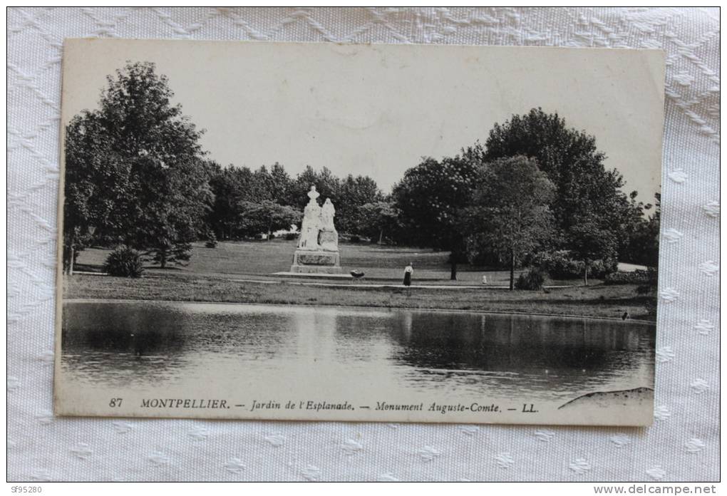 87 MONTPELLIER JADRIN DE L'ESPLANADE MONUMENT AUGUSTE-COMTE - Montpellier