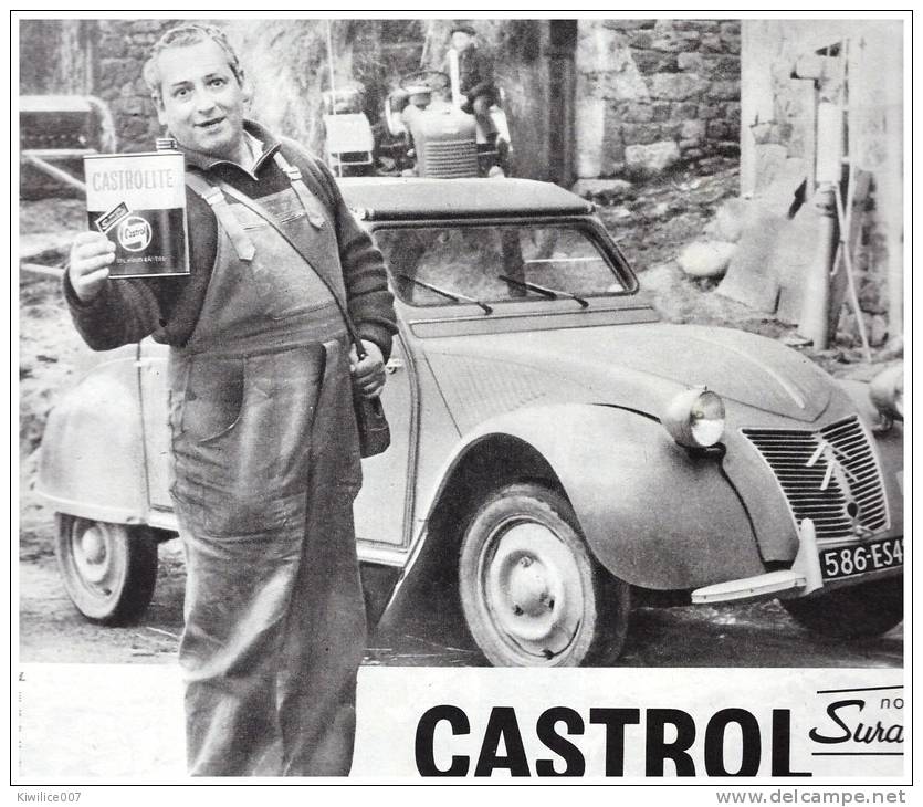 1960 Publicité Papier. 2cv 2 Cv Citroen    Castrol SAINT BONNET  LE COURREAU  MR EPINAT - Publicités