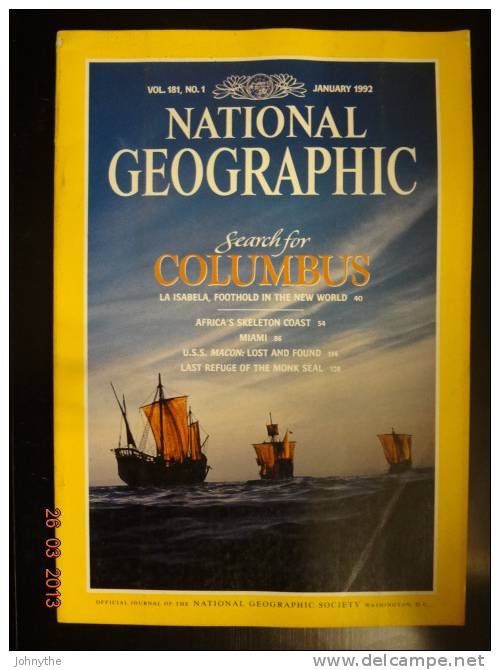 National Geographic Magazine January 1992 - Wissenschaften