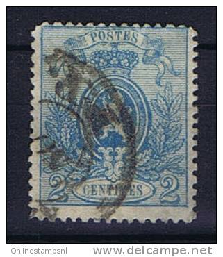 Belgium:  1866 OBP Nr 24A Used Obl Perfo 15 - 1866-1867 Coat Of Arms