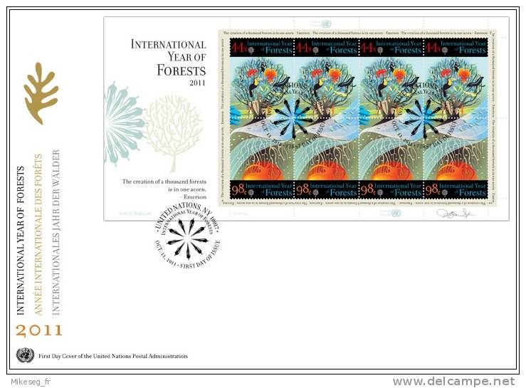 ONU New-York 2011 - FDC Feuillet International Year Of Forests Grand Format - FDC