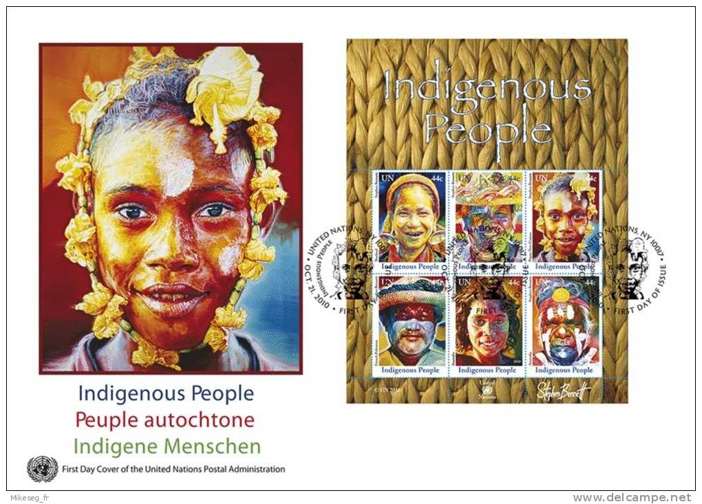 ONU New-York 2010 - Feuillet "Indigenous People" Sur FDC Grand Format - FDC