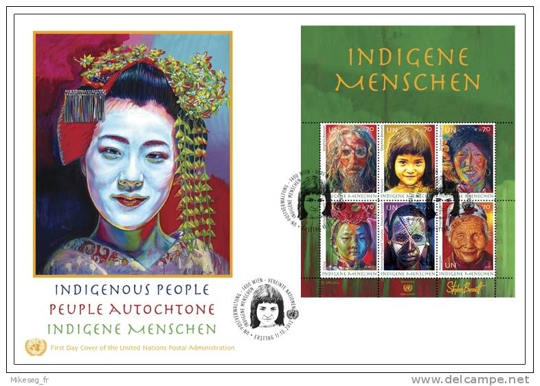 ONU Vienne 2012 - FDC Jumbo Feuillet "Indigene Menschen" ** - FDC