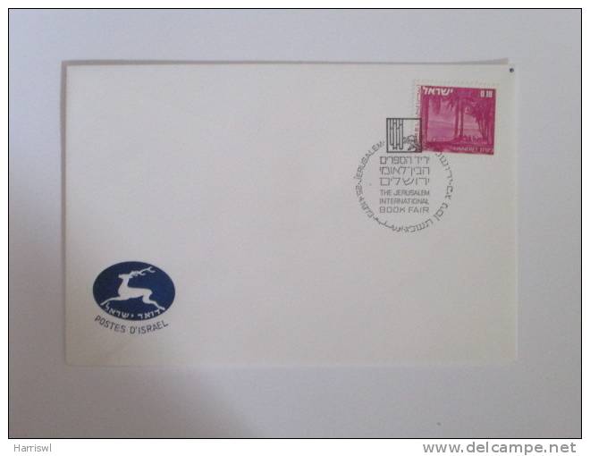 ISRAEL 1973 POSTMARK COVER JERUSALEM INTERNATIONAL BOOK FAIR - Covers & Documents