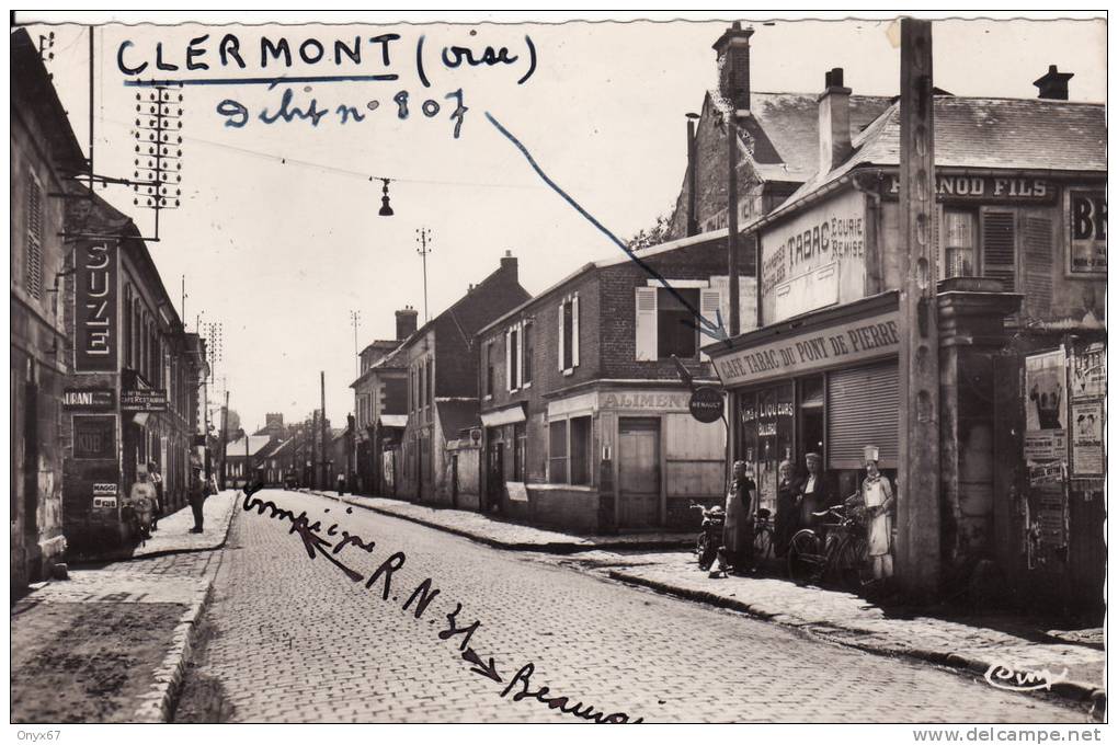 CLERMONT (Oise) - Café-Tabac Du Pont De Pierre-Avenue Des Déportés-Débit N°807-Arrêt Car Renault-VOIR 2 SCANS- - Clermont