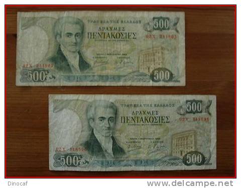 2 X 500 Drachmen Aus Dem Jahr 1983, X 2 500 Drachmas In 1983 - Grèce