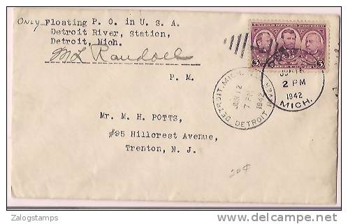 USA Commercial Cover, Postal Markings Stamp, Floating Post Office  (10466) - Covers & Documents