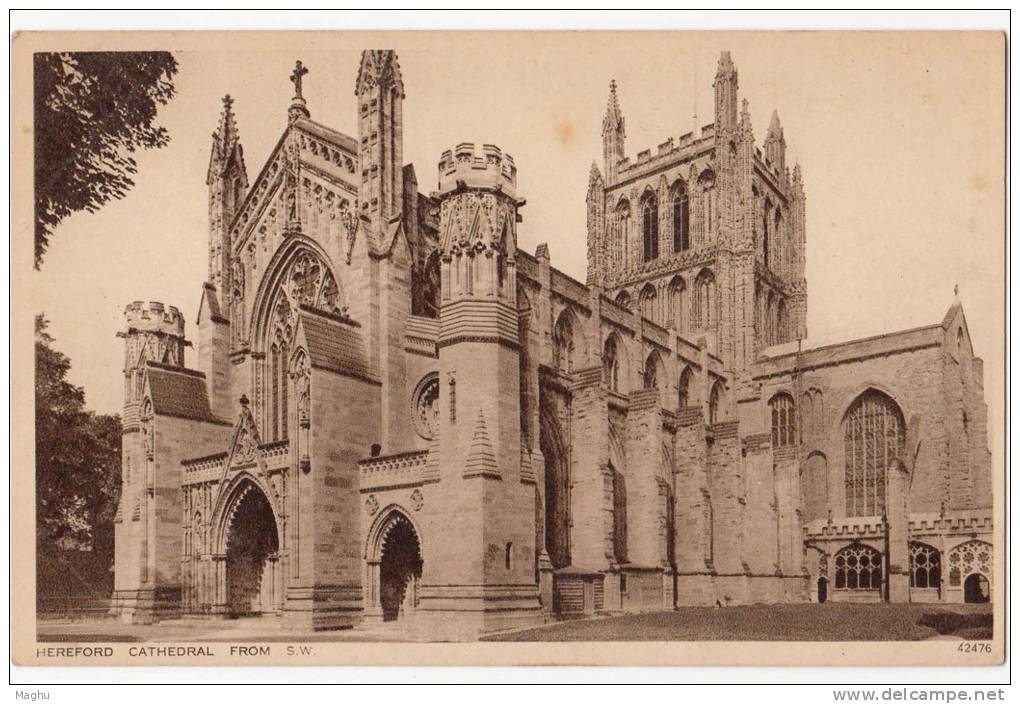 Hereford Cathedral, Herefordshire, Photocrome Postcard - Herefordshire