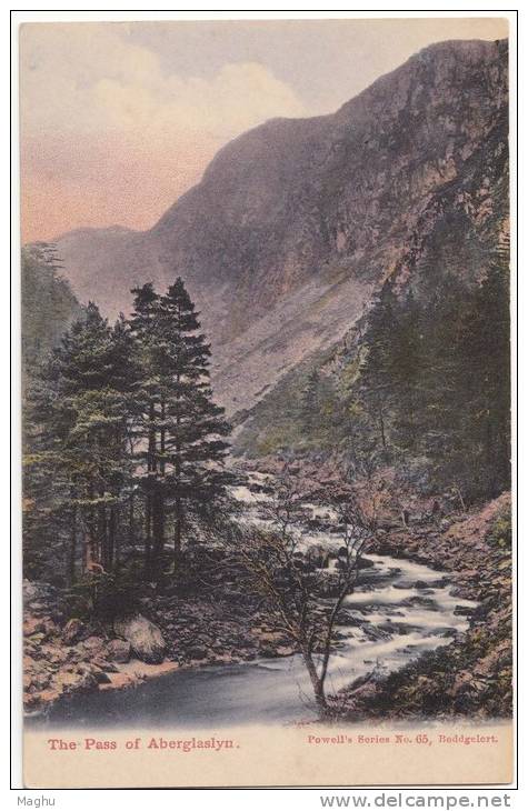 The Pass Of Aberglaslyn, Powell Series Postcard, - Merionethshire