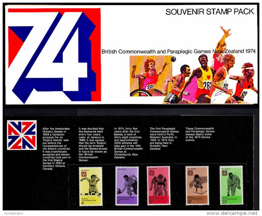 C0141 NEW ZEALAND 19784, SG 1041-45 10th Commonwealth Games, Souvenir Pack - Nuevos