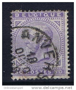 Belgium: OBP 41  Used Obl. - 1869-1883 Leopold II.