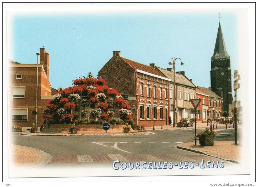 CPM - COURCELLES-LES-LENS - Rond-Point Des Rues Des Poilus - Raoul Briquet - Emile Zola  - Coul - Ann 2002 - - Altri & Non Classificati