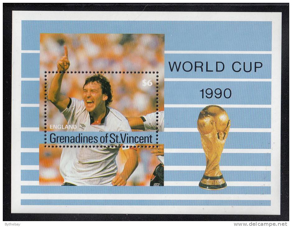 St. Vincent Grenadines MNH Scott #714 Souvenir Sheet $6 England - World Cup Soccer 1990 - St.Vincent Y Las Granadinas