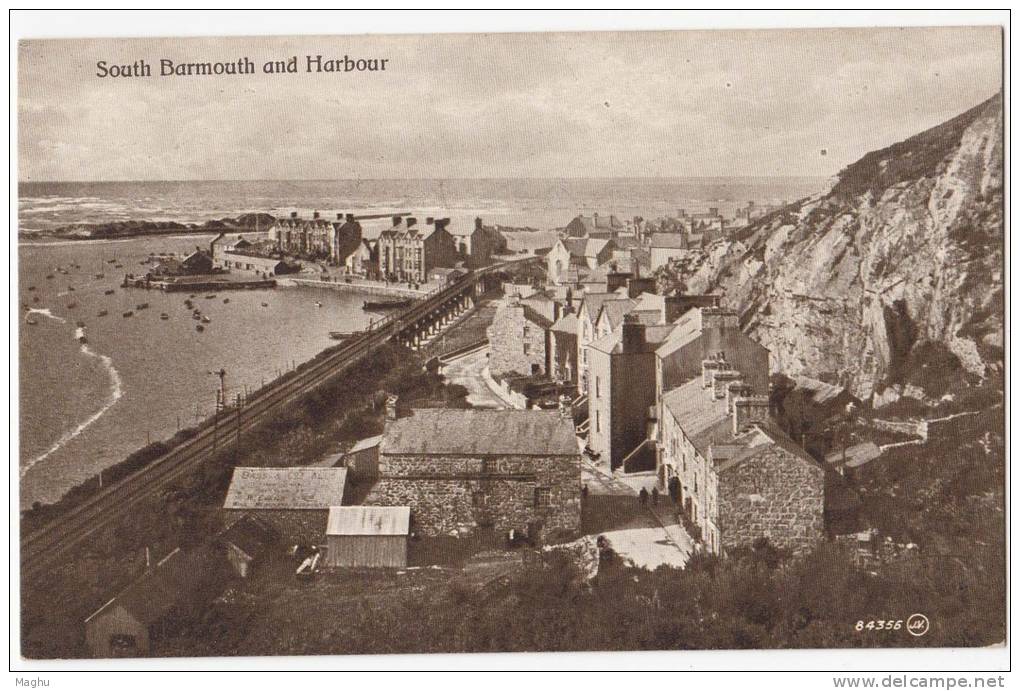 South Barmouth And Harbour, Valentine, Carbotone Series, Postcard - Merionethshire