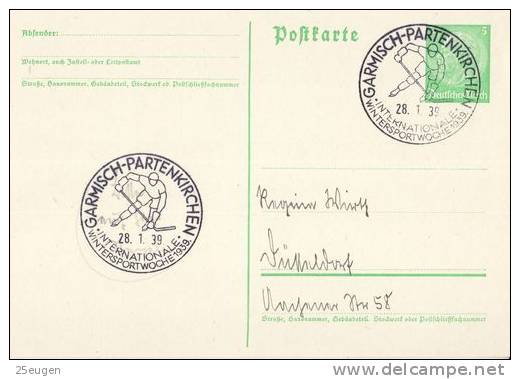 GERMANY 1939  WINTERSPORT WEEK  POSTMARK  /ZX/ - Hiver