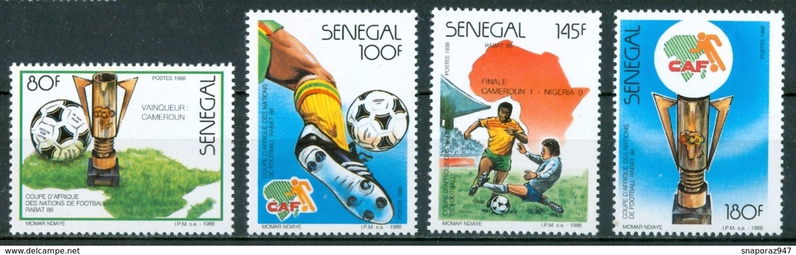 1988 Senegal Coppa D'Africa Cup Coupe D'Dafrique Calcio Football Set MNH** Nu13 - Fußball-Afrikameisterschaft
