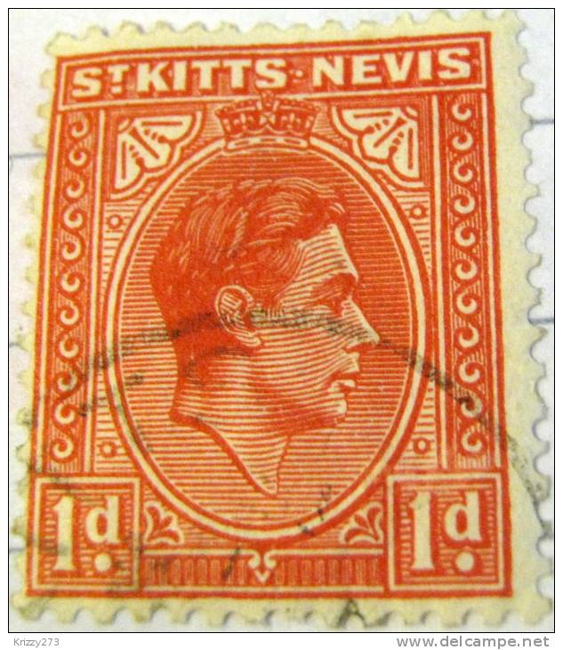 St Kitts Nevis 1938 King George VI 1d - Used - St.Christopher-Nevis-Anguilla (...-1980)