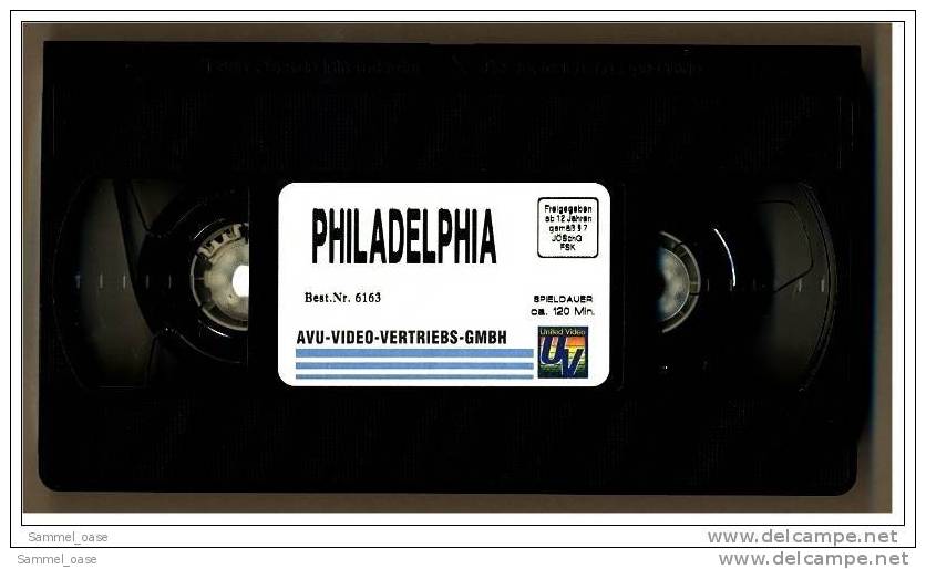 VHS Video  -  Philadelphia  -  Mit Tom Hanks , Denzel Washington , Spannend - Mitreißend - Brisant - Dramma