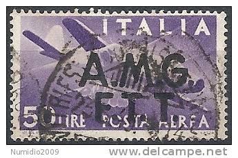 1947 TRIESTE A USATO POSTA AEREA DEMOCRATICA 2 RIGHE 50 LIRE - RR11336 - Airmail