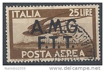 1947 TRIESTE A USATO POSTA AEREA DEMOCRATICA 2 RIGHE 25 LIRE - RR11336 - Airmail