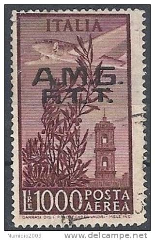 1948 TRIESTE A USATO POSTA AEREA CAMPIDOGLIO 2 RIGHE 1000 £ Difettoso - RR11337 - Poste Aérienne