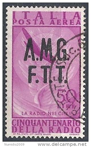 1947 TRIESTE A USATO POSTA AEREA RADIO 50 LIRE - RR11339 - Airmail