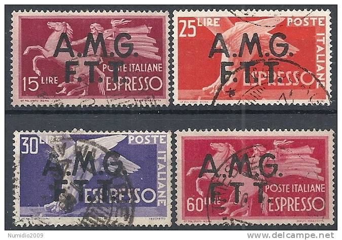 1947-48 TRIESTE A USATO ESPRESSI 4 VALORI - RR11340 - Eilsendung (Eilpost)