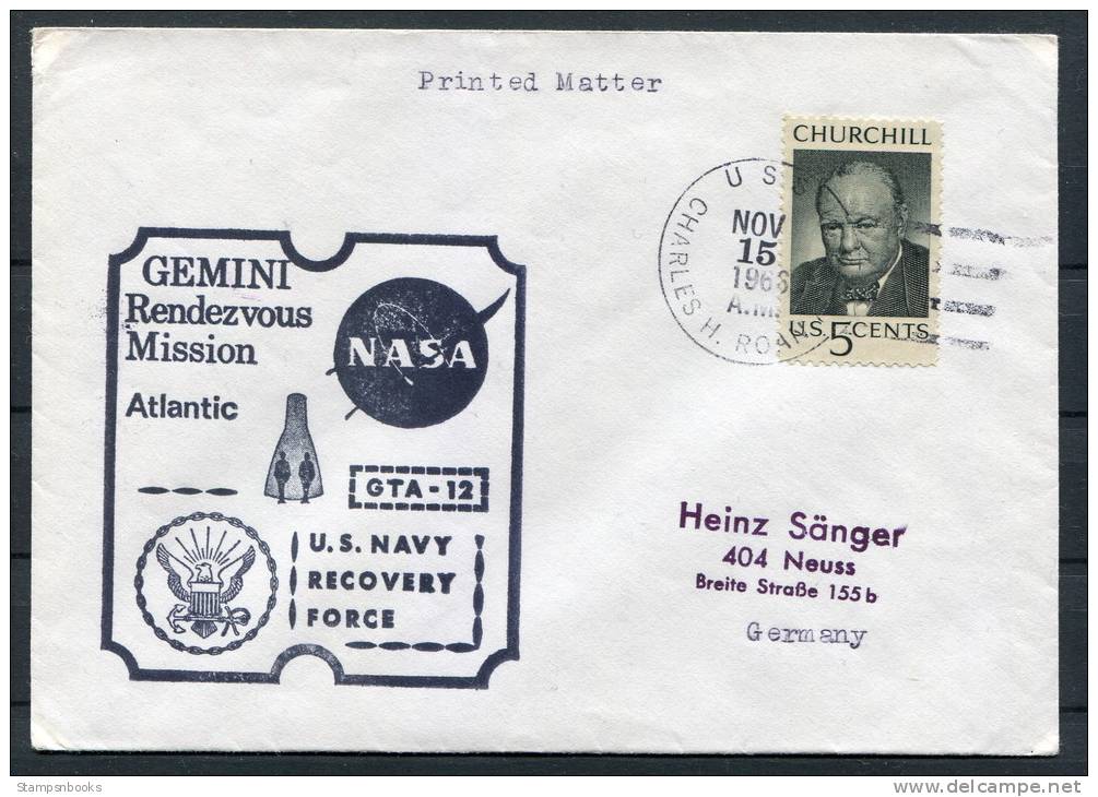 1966 USA Gemini Ship Space Rocket Cover - United States