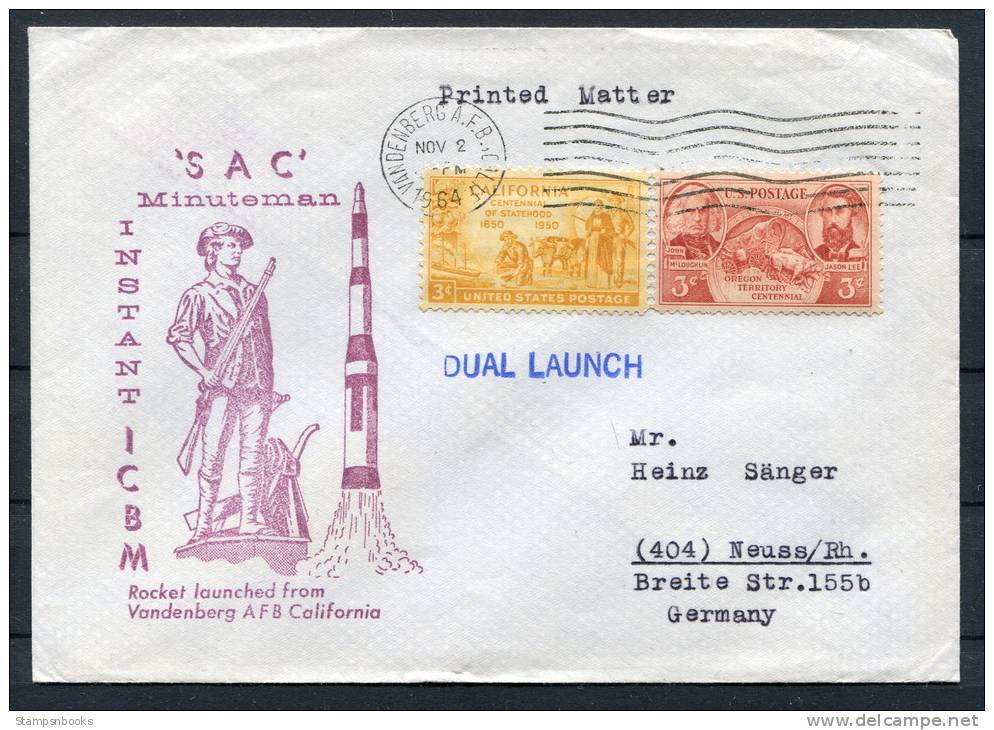 1964 USA ICBM SAC Minuteman Space Rocket Cover - United States