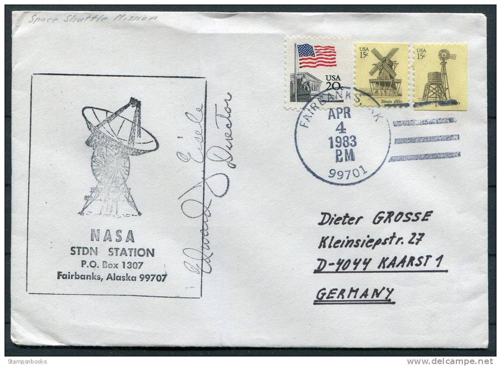 1983 USA Fairbanks Alaska Launch Station Space Rocket Cover - Signed - United States