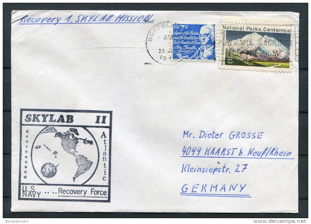 1973 USA Skylab Space Rocket Cover - United States