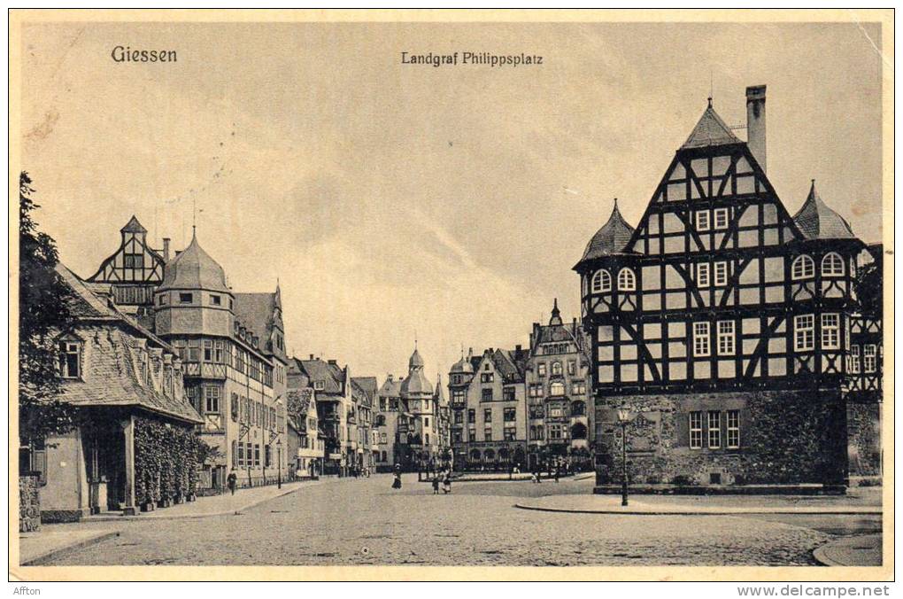 Giessen Landgraf Philippsplatz 1910 Postcard - Giessen