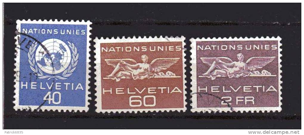 Svizzera ° -X-1955 - ONU. Zum.25-26-27 / Mi.25-26-27 / Unif. N° 366-67-68 - Service